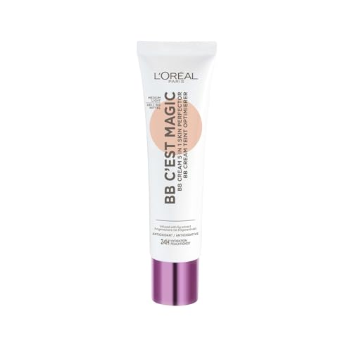 L'Oreal Paris Magic BB Cream with SPF 20, 5-in-1 Skin Tint with Vitamin B5 and Vitamin E, Lightweight Hydrating Formula Adapts to Skin Tone for a Natural Glowy Finish, 30 ml, Shade: 03 Medium Light