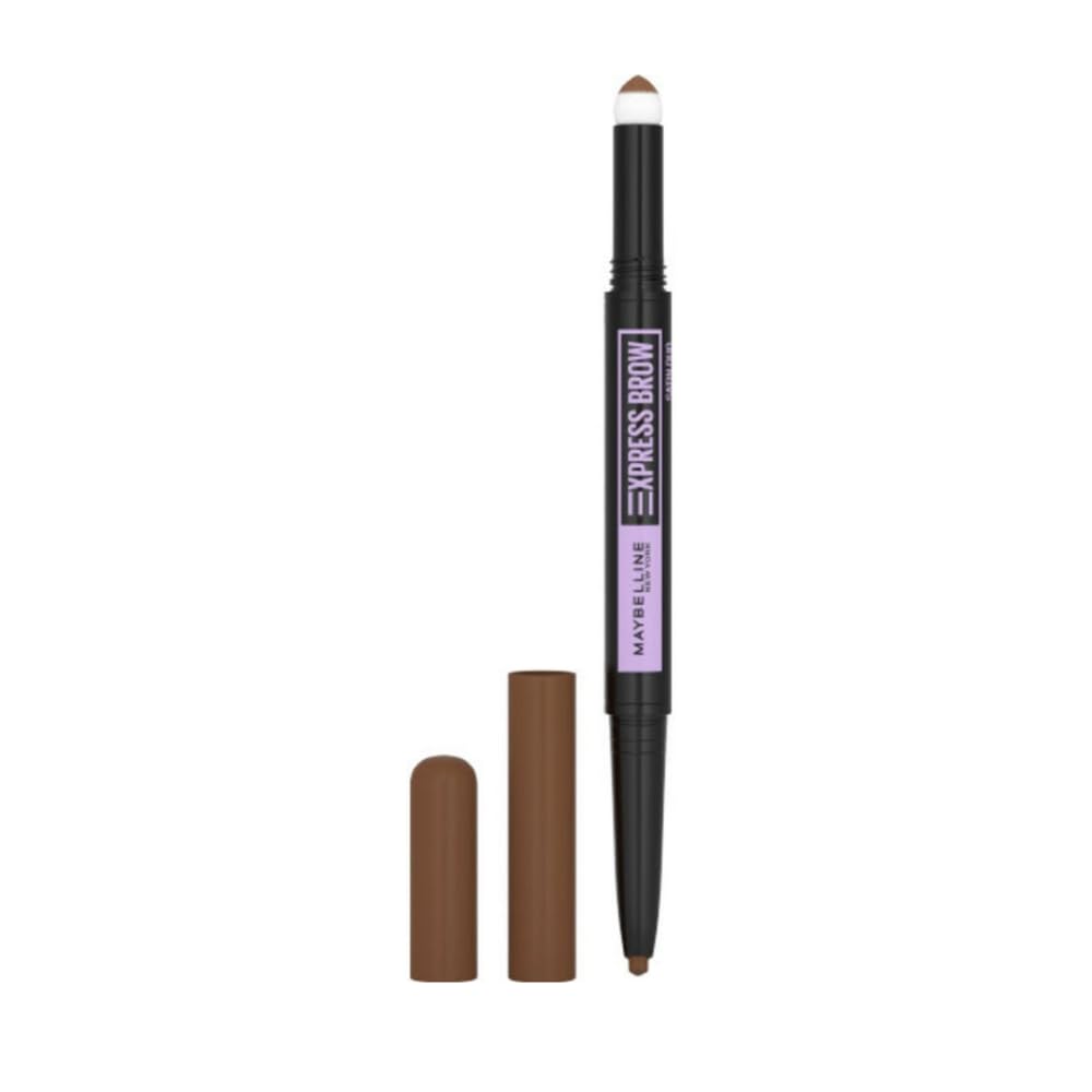 Maybelline Express Brow Duo Eyebrow Filling, Natural Looking 2 - In - 1 Pencil Pen Plus Filling Powder, Medium Brown, 1 Count