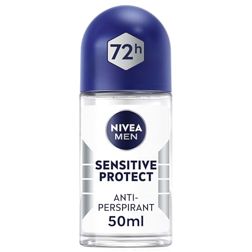 NIVEA MEN Sensitive Protect Anti-Perspirant Deodorant (6 x 50 ml), Roll On Deodorant for Men, Suitable for Sensitive Skin, 72H Anti-Sweat and Odour Protection