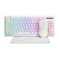 Marvo Scorpion CM310 Loot 30 3 in 1 RGB Wired Gaming UK Layout TKL Keyboard, Mouse and Mat Bundle (White)