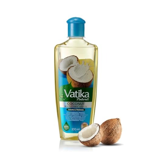 Vatika Naturals Coconut Enriched Hair Oil 100% Natural Oils Unique Formulation For thick, Voluminous Hair 200 ml (Pack of 1)