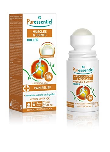 Puressentiel Muscles & Joints Roll-On 75ml ? Providing Fast Relief & Naturally Soothes Muscle Pain, Back Pain Relief, Neck Pain Relief & Shoulder Aches. Acupressure Massager & Muscle Rub