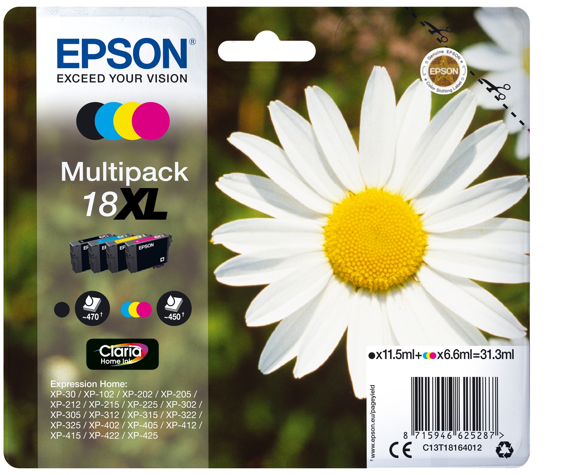 EPSON 18XL - 4-pack - XL - black, yellow, cyan, magenta - original - ink cartridge