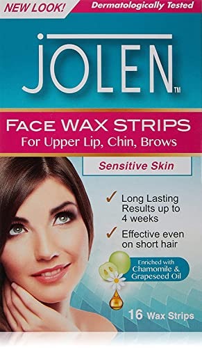 Jolen Sensitive Skin Facial Strip Wax (16 Strips)