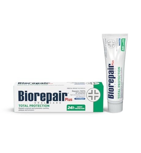 Biorepair Plus Total Protection Toothpaste - 200mg/g microRepair Fluoride Free Hydroxyapatite Toothpaste– Repairs The Enamel and Fights Oral Cavity Bacteria