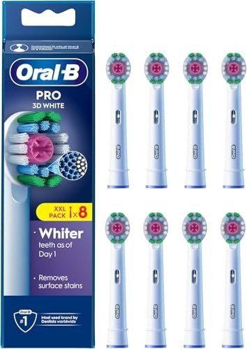 Oral-B Pro 3D White Electric Toothbrush Head, Oral B Electric Toothbrush Heads, X-Shaped Bristles and Unique Polishing Cup for Teeth Whitening,
